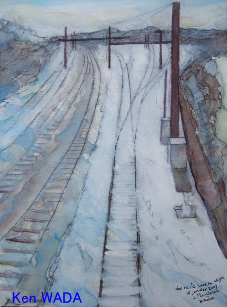 Les rails sous la neige